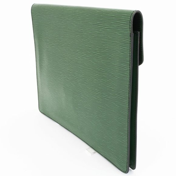 LOUIS VUITTON Green Epi Leather Clutch Bag M54455 Senator Case - Picture 2 of 12